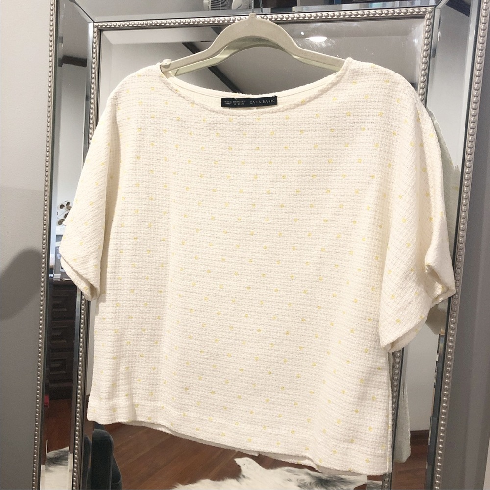 Summery Yellow Polka Dot Top